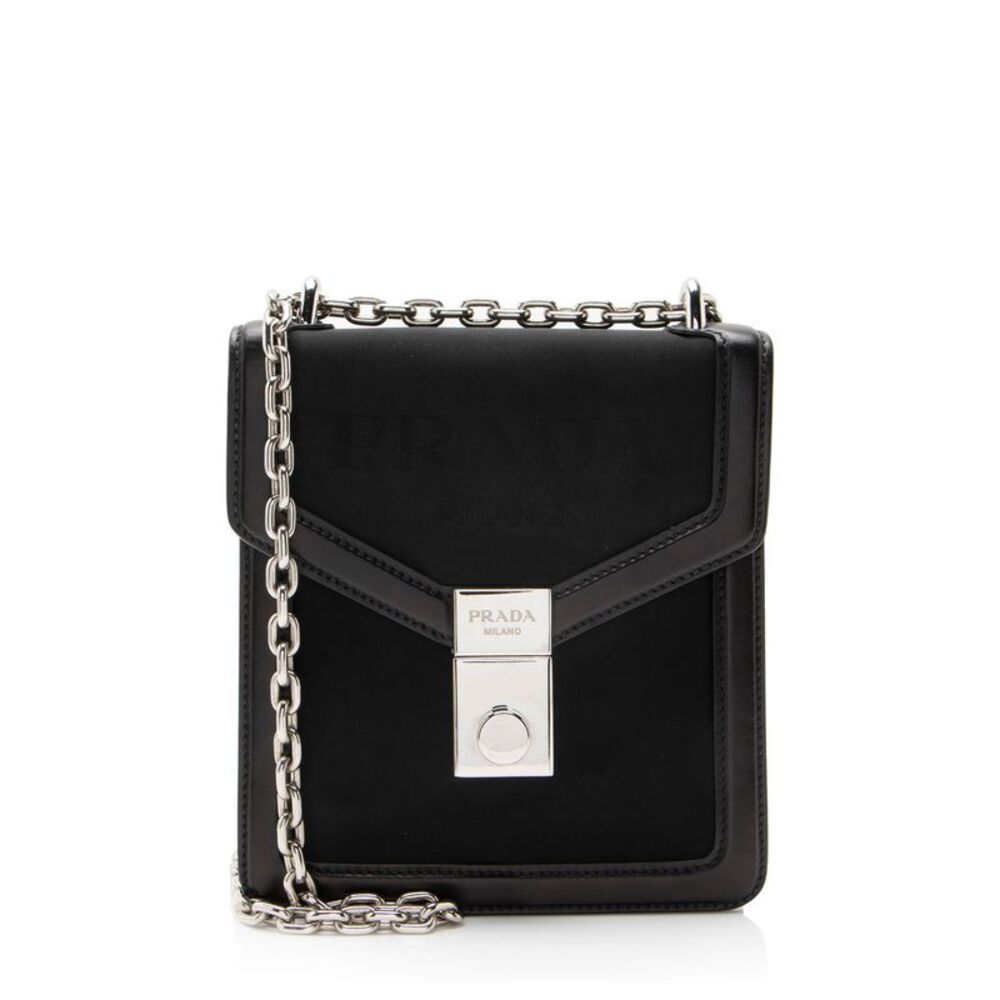 Prada Jacquard Logo Flap Lock Crossbody